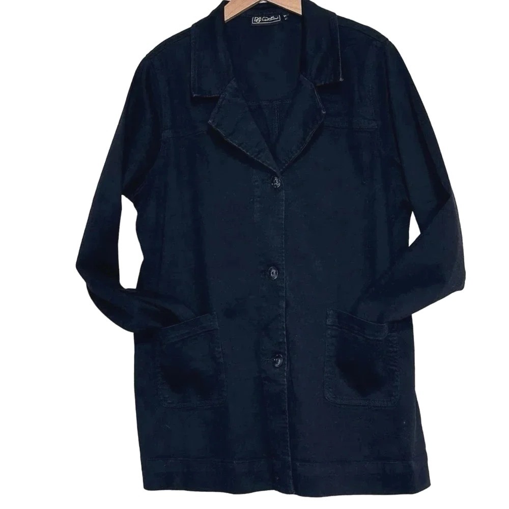 DG2  by Diane Gilman XL‎ oversized Black 3 button casual coat jacket Matrix NEW
